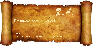 Rammacher Antal névjegykártya